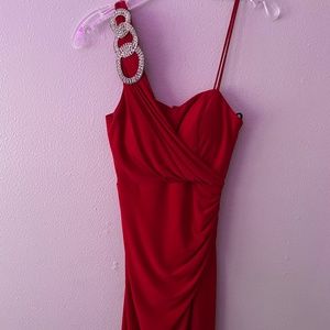 Formal red slim fit dress